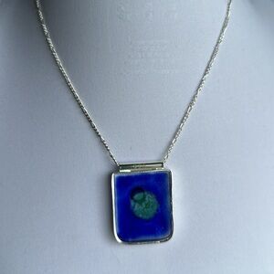 Elegant 925 Silver Murano Made in Italy necklace